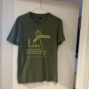 Printed mens 100% cotton short sleeve t-shirt. Size Large. Made in Italy.